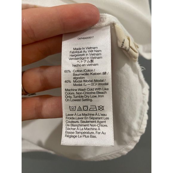 Madewell Park Popover Shirt - White S - Picture 7 of 7